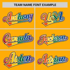 Yellow LGBT Rainbow Pride Month Baseball Jersey 3