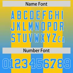 Yellow Light Blue Gradient Vertical Stripe Football Jersey 4