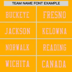 Yellow Light Pink Sequin Lettering Football Jersey 3