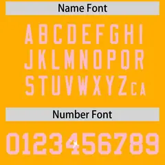 Yellow Light Pink Sequin Lettering Football Jersey 4