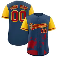 Yellow Midnight Blue Raptor Series Raglan Baseball Jersey 1