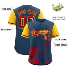 Yellow Midnight Blue Raptor Series Raglan Baseball Jersey 2