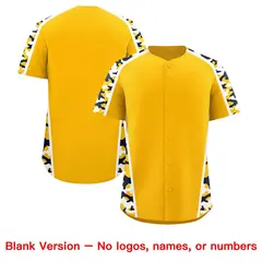 Yellow Navy Side Camo Baseball Jersey 7