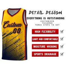 Yellow Navy Splash Basketball Uniforms for School 2