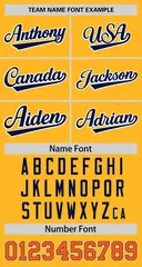 Yellow Navy-White Varsity Raglan Full-Snap Letterman Jacket 7