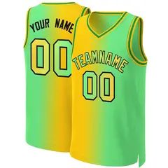 Yellow Neon Green-Black Gradient Fashion Basketball Jersey 1