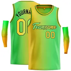 Yellow Neon Green-Black Gradient Heal Basketball Jersey