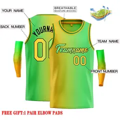Yellow Neon Green-Black Gradient Heal Basketball Jersey 2