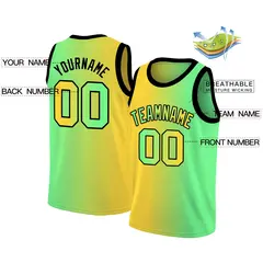 Yellow Neon Green Gradient Fashion Basketball Jersey 2