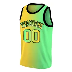 Yellow Neon Green Gradient Fashion Basketball Jersey 3