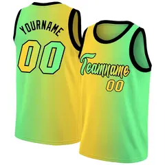 Yellow Neon Green Gradient Fashion Basketball Jersey