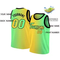 Yellow Neon Green Gradient Fashion Basketball Jersey 2