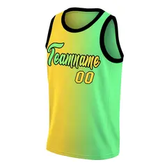 Yellow Neon Green Gradient Fashion Basketball Jersey 3