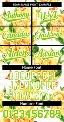 Yellow Neon Green-White Graffiti Flower Baseball Jersey 3