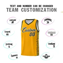 Yellow Olive Indians Pattern Basketball Uniform Jersey 4