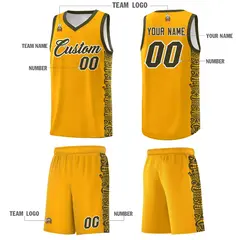 Yellow Olive Indians Pattern Basketball Uniform Jersey 5