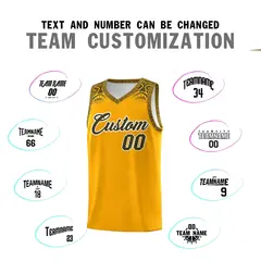 Yellow Olive Indians Print Basketball Uniform Jersey 4