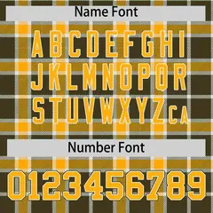 Yellow Olive Plaid Authentic Baseball Jersey 4