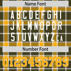 Yellow Olive Plaid Pattern Authentic Football Jersey 4