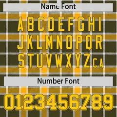 Yellow Olive Plaid Pattern Varsity Letterman Baseball Jacket 4