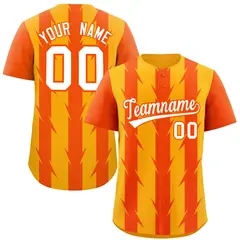 Yellow Orange Blade Pattern Raglan Baseball Jersey