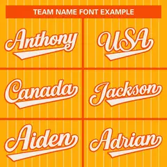 Yellow Orange-Cream Stripe Full Button Baseball Jersey 3