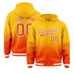 Yellow Orange Gradient Letterman Varsity Jacket Hoodie 1