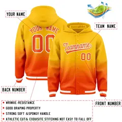 Yellow Orange Gradient Letterman Varsity Jacket Hoodie 4