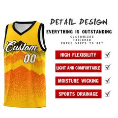 Yellow Orange Mountain Fade Gradient Basketball Jersey 2
