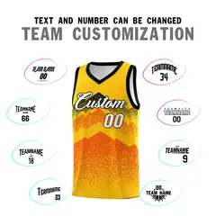 Yellow Orange Mountain Fade Gradient Basketball Jersey 4