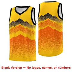 Yellow Orange Mountain Fade Gradient Basketball Jersey 6