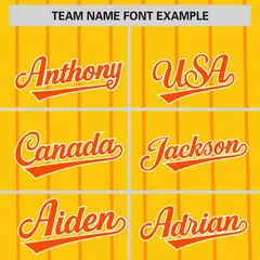 Yellow Orange Pinstripe Two-tone Side Baseball Jersey 3