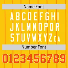 Yellow Orange Pinstripe Two-tone Side Baseball Jersey 4