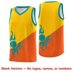 Yellow Orange Radiant Sun Two Tone Basketball Jersey 2