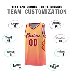 Yellow Orange-Red Flame Gradient Fashion Basketball Jersey 4