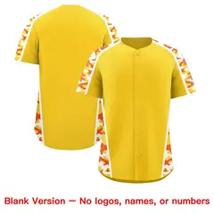 Yellow Orange Side Camo Baseball Jersey 7