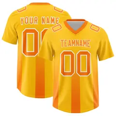 Yellow Orange Vertical Gradient Stripe Team Football Jersey