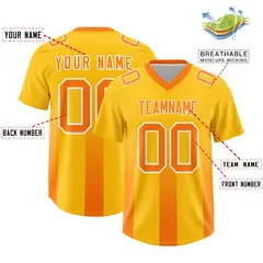 Yellow Orange Vertical Gradient Stripe Team Football Jersey 2