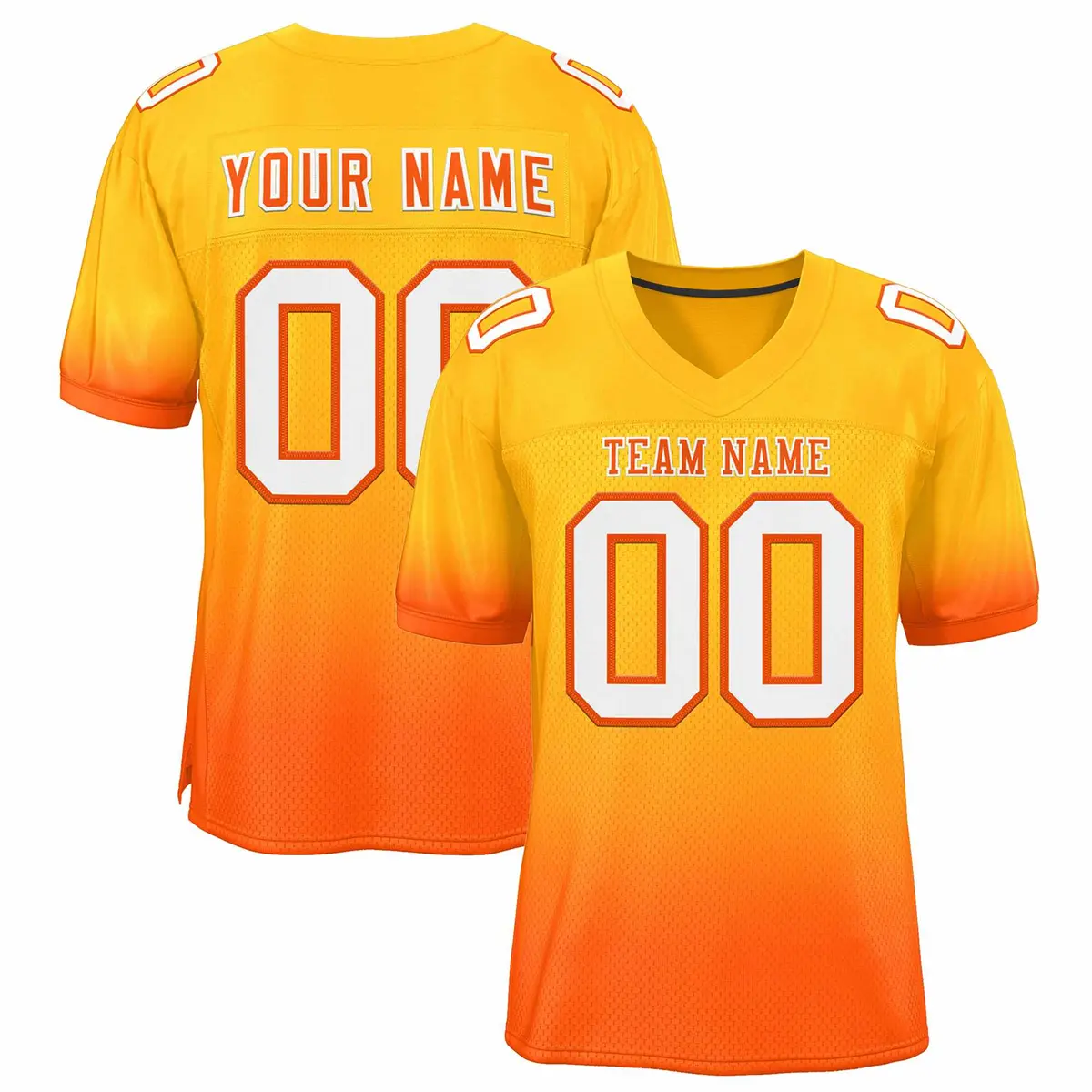 Yellow Orange-White Gradient Fashion Team Football Jersey