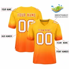 Yellow Orange-White Gradient Fashion Team Football Jersey 2