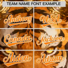 Yellow Orange White Tiger Graffiti Baseball Jersey 3
