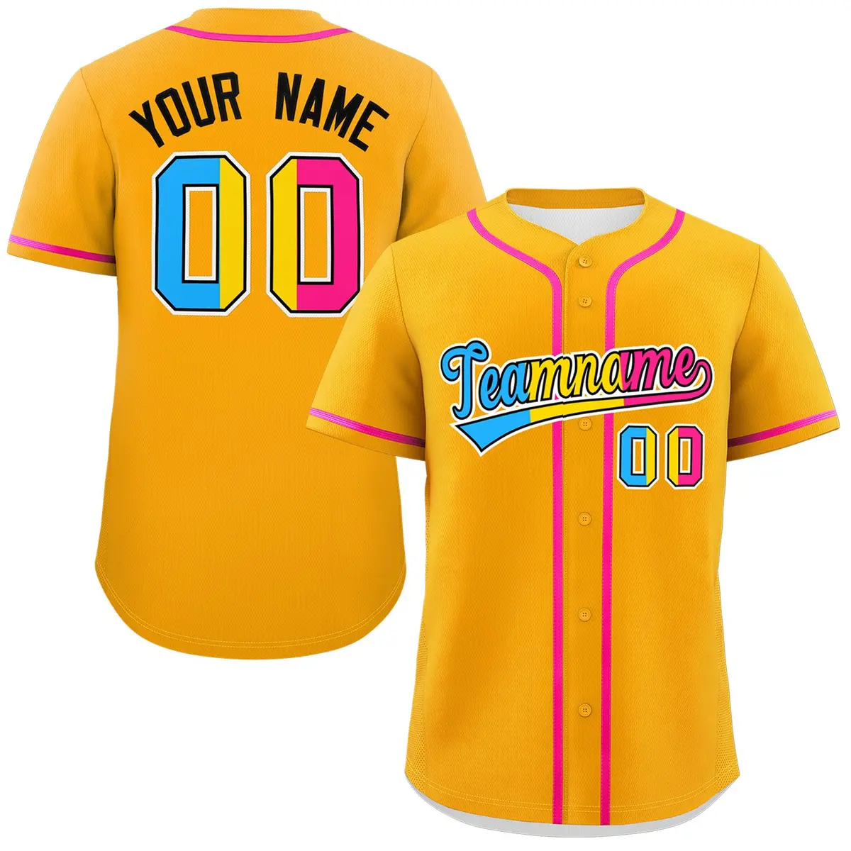 Yellow Pansexuality Pride Month Baseball Jersey