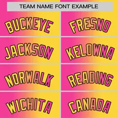 Yellow Pink-Black Gradient Fashion Authentic Baseball Jersey 3
