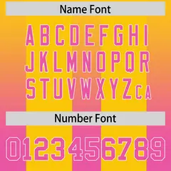 Yellow Pink Gradient Vertical Stripe Team Football Jersey 4
