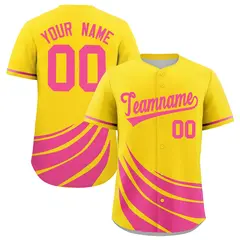 Yellow Pink Graffiti Wind Mark Baseball Jersey 1