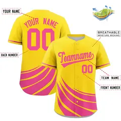 Yellow Pink Graffiti Wind Mark Baseball Jersey 2