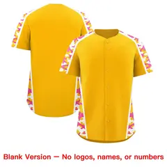 Yellow Pink Side Camo Baseball Jersey 7