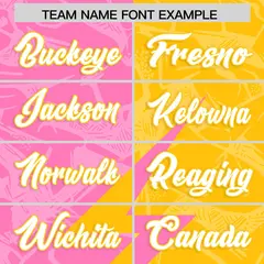 Yellow Pink Split Lightning Pattern Football Jersey 3