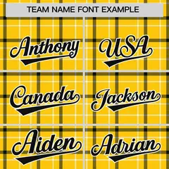 Yellow Plaid Varsity Letterman Baseball Jacket 3