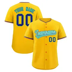 Yellow Powder Blue Black Stitched Baseball Jersey